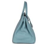 PRE-OWNED HERMÈS BIRKIN 35 CIEL TOGO PALLADIUM HARDWARE