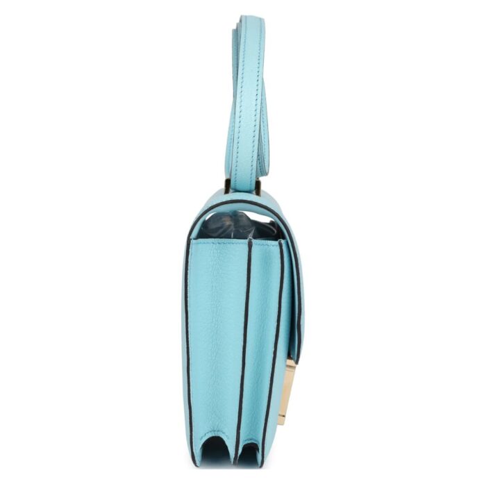HERMÈS CONSTANCE 18 BLEU ZEPHYR CHEVRE PERMABRASS HARDWARE