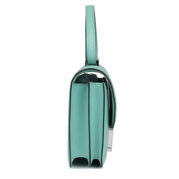 HERMÈS CONSTANCE 18 AQUA CHEVRE PALLADIUM HARDWARE