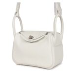 HERMÈS MINI LINDY WHITE SWIFT PALLADIUM HARDWARE