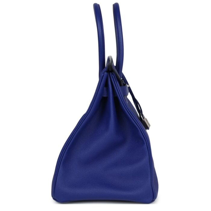PRE-OWNED HERMÈS BIRKIN 35 BLEU ELECTRIC EPSOM PALLADIUM HARDWARE