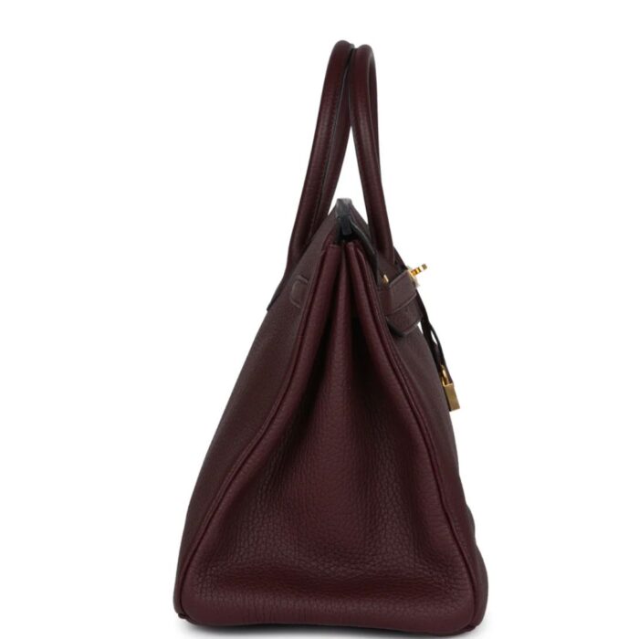 PRE-OWNED HERMÈS BIRKIN 35 BORDEAUX FJORD GOLD HARDWARE