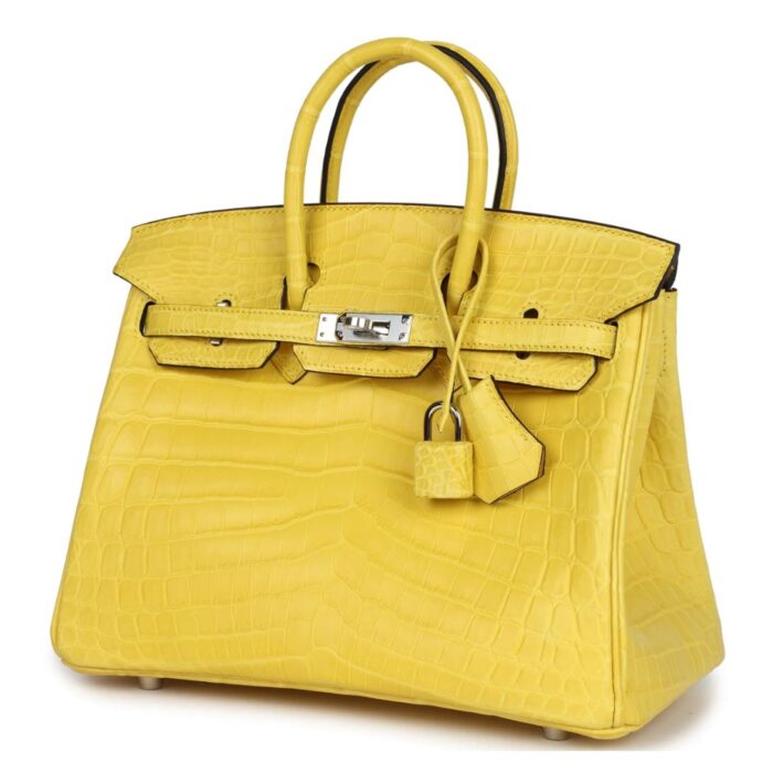 HERMÈS BIRKIN 25 MIMOSA MATTE NILOTICUS CROCODILE PALLADIUM HARDWARE