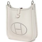 HERMÈS EVELYNE TPM GRIS PALE CLEMENCE PALLADIUM HARDWARE