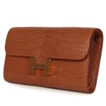 HERMÈS CONSTANCE WALLET TO GO GOLD MATTE ALLIGATOR GOLD HARDWARE