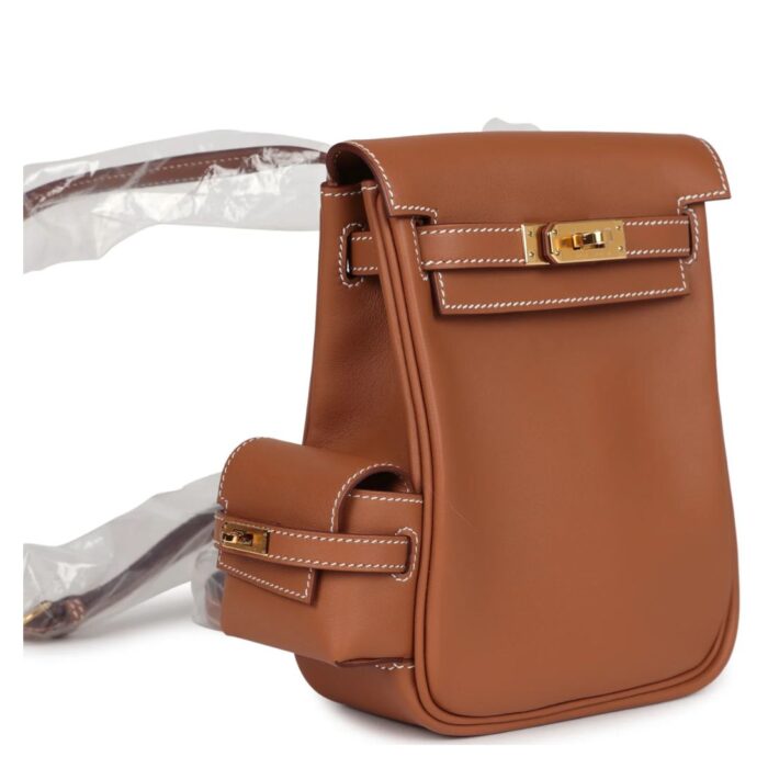 HERMÈS MINI KELLY JUMP BACKPACK GOLD SWIFT GOLD HARDWARE