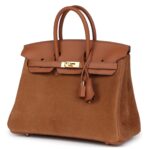 HERMÈS BIRKIN 25 CHAMOIS GRIZZLY AND GOLD SWIFT GOLD HARDWARE