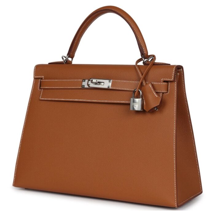 HERMÈS KELLY SELLIER 32 GOLD EPSOM PALLADIUM HARDWARE