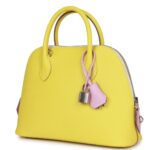 HERMÈS 1923 BOLIDE 25 TRICOLOR LIME MAUVE SYLVESTRE AND NATA EPSOM PALLADIUM HARDWARE