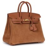 HERMÈS BIRKIN 25 CHAMOIS GRIZZLY AND GOLD SWIFT GOLD HARDWARE