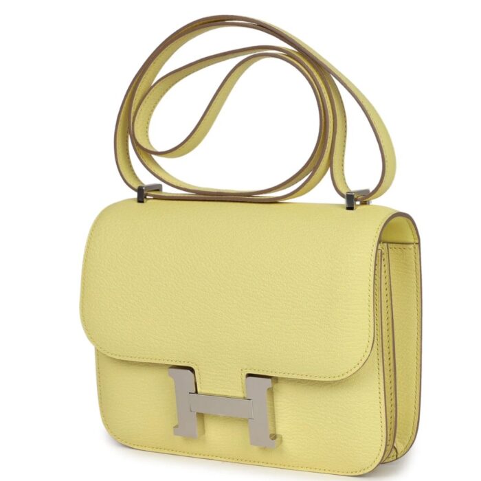HERMÈS CONSTANCE 18 LIMONCELLO CHEVRE MYSORE PALLADIUM HARDWARE