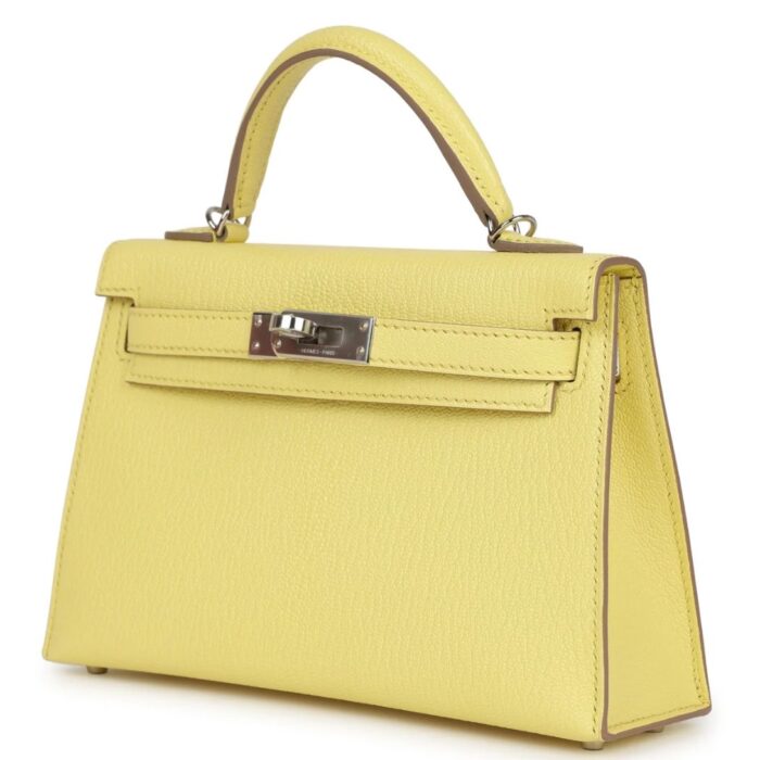 HERMÈS KELLY SELLIER 20 LIMONCELLO CHEVRE PALLADIUM HARDWARE