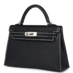 HERMÈS SPECIAL ORDER HSS KELLY SELLIER 20 BLACK CHEVRE MYSORE PALLADIUM HARDWARE