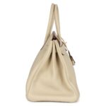 PRE-OWNED HERMÈS BIRKIN 35 PARCHEMIN CLEMENCE GOLD HARDWARE