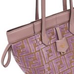 FENDI ORIGAMI MINI TRANSFORMABLE MAUVE PINK FF JACQUARD VELVET MINI-BAG