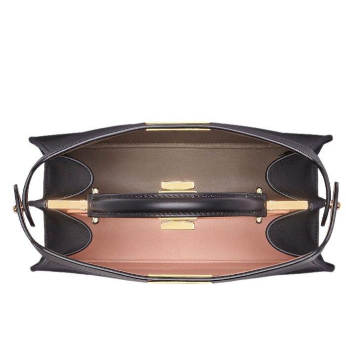 FENDI PEEKABOO ISEEU SMALL BLACK CALF LEATHER BAG