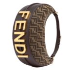 FENDI FENDIGRAPHY SMALL BROWN FF JACQUARD FABRIC BAG