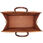 FENDI SUNSHINE LARGE BROWN LEATHER SHOPPER