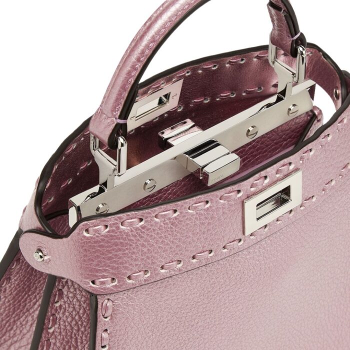 FENDI PEEKABOO ISEEU PETITE METALLIC SELLERIA BAG WITH 306 HAND-SEWN TOPSTITCHES (Copy)