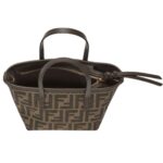 FENDI ROLL MINI BROWN FF JACQUARD MINI BAG