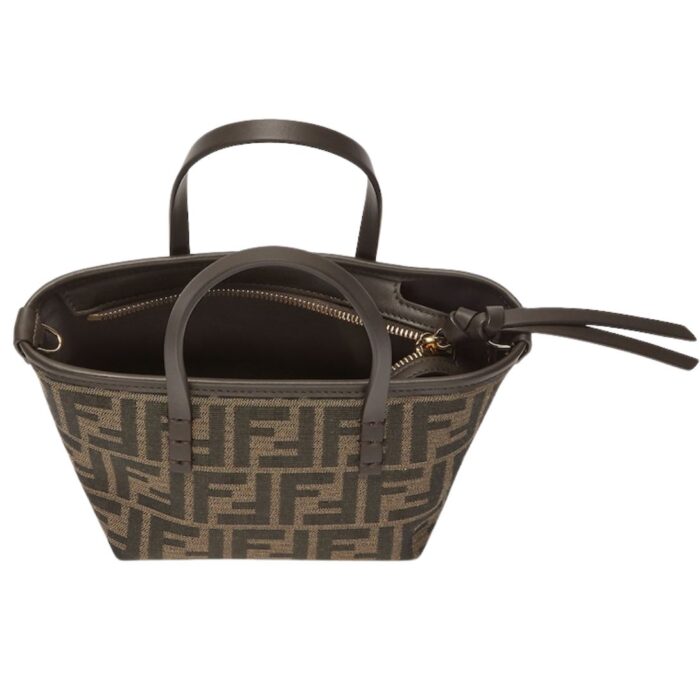 FENDI ROLL MINI BROWN FF JACQUARD MINI BAG