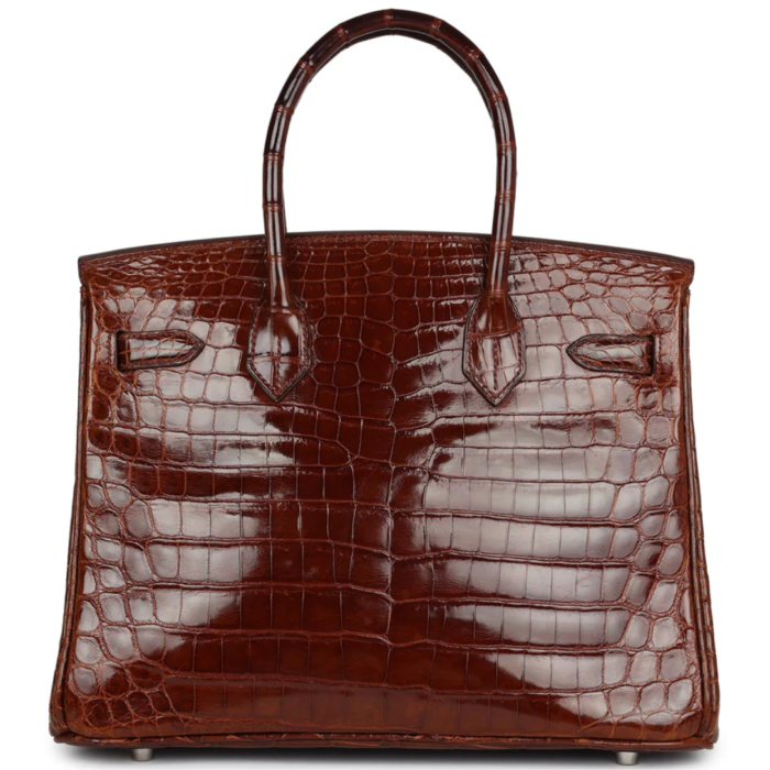 PRE-OWNED HERMÈS BIRKIN 30 MIEL SHINY NILOTICUS CROCODILE PALLADIUM HARDWARE