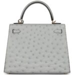 HERMÈS KELLY SELLIER 25 BLEU GLACIER OSTRICH GOLD HARDWARE