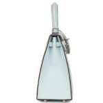 PRE-OWNED HERMÈS KELLY SELLIER 25 BLEU BRUME EPSOM PALLADIUM HARDWARE