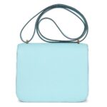 HERMÈS CONSTANCE 18 BLEU ZEPHYR CHEVRE PERMABRASS HARDWARE