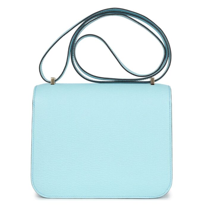 HERMÈS CONSTANCE 18 BLEU ZEPHYR CHEVRE PERMABRASS HARDWARE