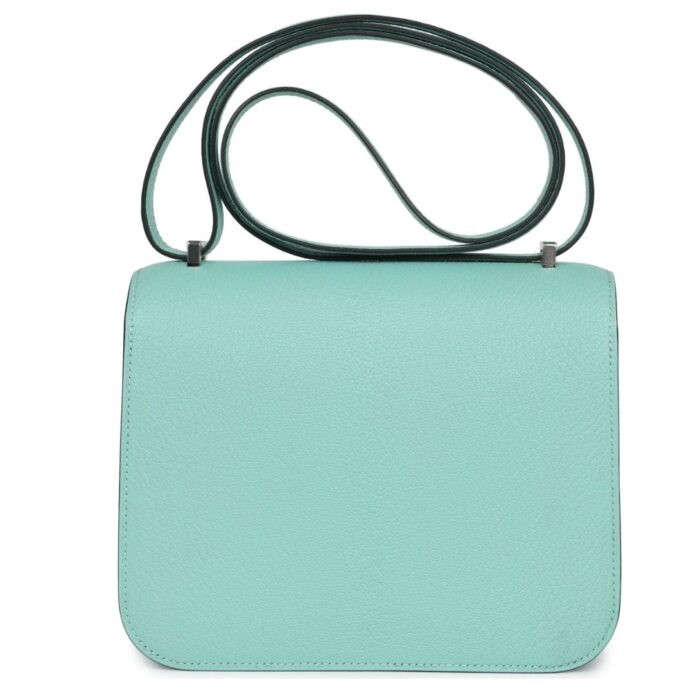 HERMÈS CONSTANCE 18 AQUA CHEVRE PALLADIUM HARDWARE