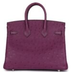 HERMÈS BIRKIN 25 ANEMONE OSTRICH PALLADIUM HARDWARE