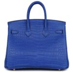 HERMÈS BIRKIN 25 BLEU ROYAL MATTE POROSUS CROCODILE GOLD HARDWARE