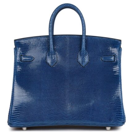 HERMÈS BIRKIN 25 BLEU SAPHIR LIZARD PALLADIUM HARDWARE