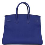 PRE-OWNED HERMÈS BIRKIN 35 BLEU ELECTRIC EPSOM PALLADIUM HARDWARE