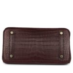 PRE-OWNED HERMÈS BIRKIN 25 ROUGE SELLIER MATTE POROSUS CROCODILE GOLD HARDWARE