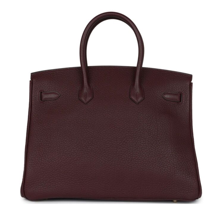 PRE-OWNED HERMÈS BIRKIN 35 BORDEAUX FJORD GOLD HARDWARE