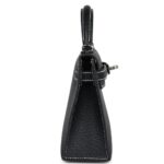 HERMÈS SPECIAL ORDER HSS KELLY SELLIER 20 BLACK CHEVRE MYSORE PALLADIUM HARDWARE