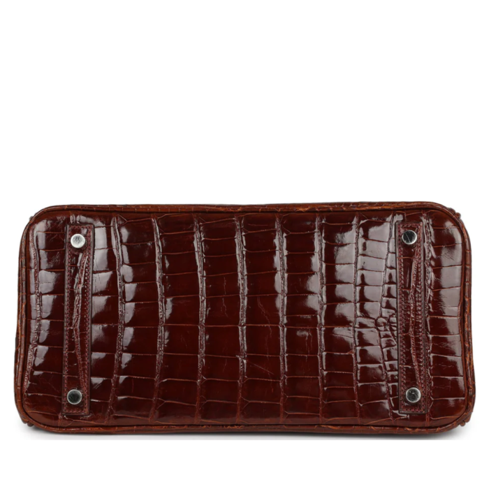 PRE-OWNED HERMÈS BIRKIN 30 MIEL SHINY NILOTICUS CROCODILE PALLADIUM HARDWARE