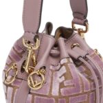 FENDI MON TRESOR MAUVE PINK FF JACQUARD VELVET MINI-BAG