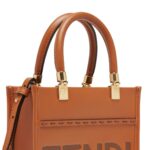 FENDI MINI SUNSHINE SHOPPER BROWN LEATHER MINI-BAG