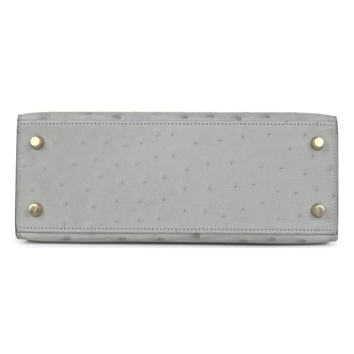 HERMÈS KELLY SELLIER 25 BLEU GLACIER OSTRICH GOLD HARDWARE
