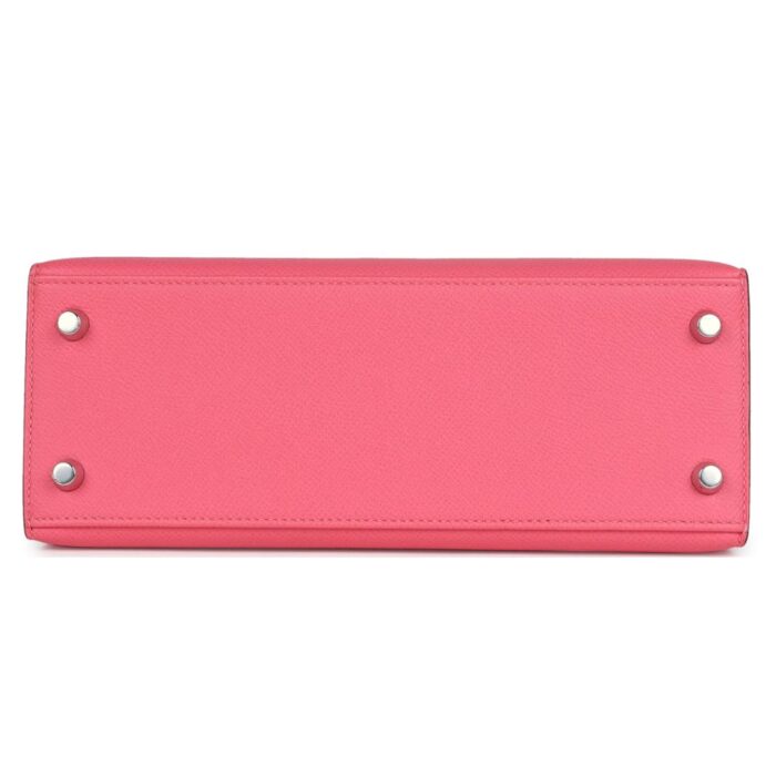HERMÈS KELLY SELLIER 25 ROSE AZALEE EPSOM PALLADIUM HARDWARE