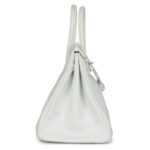 PRE-OWNED HERMÈS BIRKIN 35 WHITE CLEMENCE PALLADIUM HARDWARE
