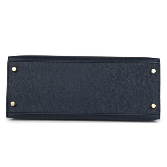 HERMÈS KELLY SELLIER 28 BLEU INDIGO EPSOM GOLD HARDWARE