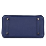 HERMÈS BIRKIN 25 BLEU SAPHIR TAURILLION NOVILLO AND BLEU MARINE MATTE ALLIGATOR TOUCH ROSE GOLD HARDWARE