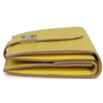 HERMÈS BEARN MINI WALLET LIME CHEVRE MYSORE PALLADIUM HARDWARE