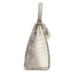 HERMÈS KELLY RETOURNE 25 HIMALAYA NILOTICUS CROCODILE PALLADIUM HARDWARE