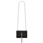 SAINT LAURENT KATE SMALL TASSEL IN CROCODILE-EMBOSSED LEATHER
