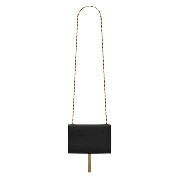 SAINT LAURENT KATE SMALL TASSEL IN CROCODILE-EMBOSSED LEATHER